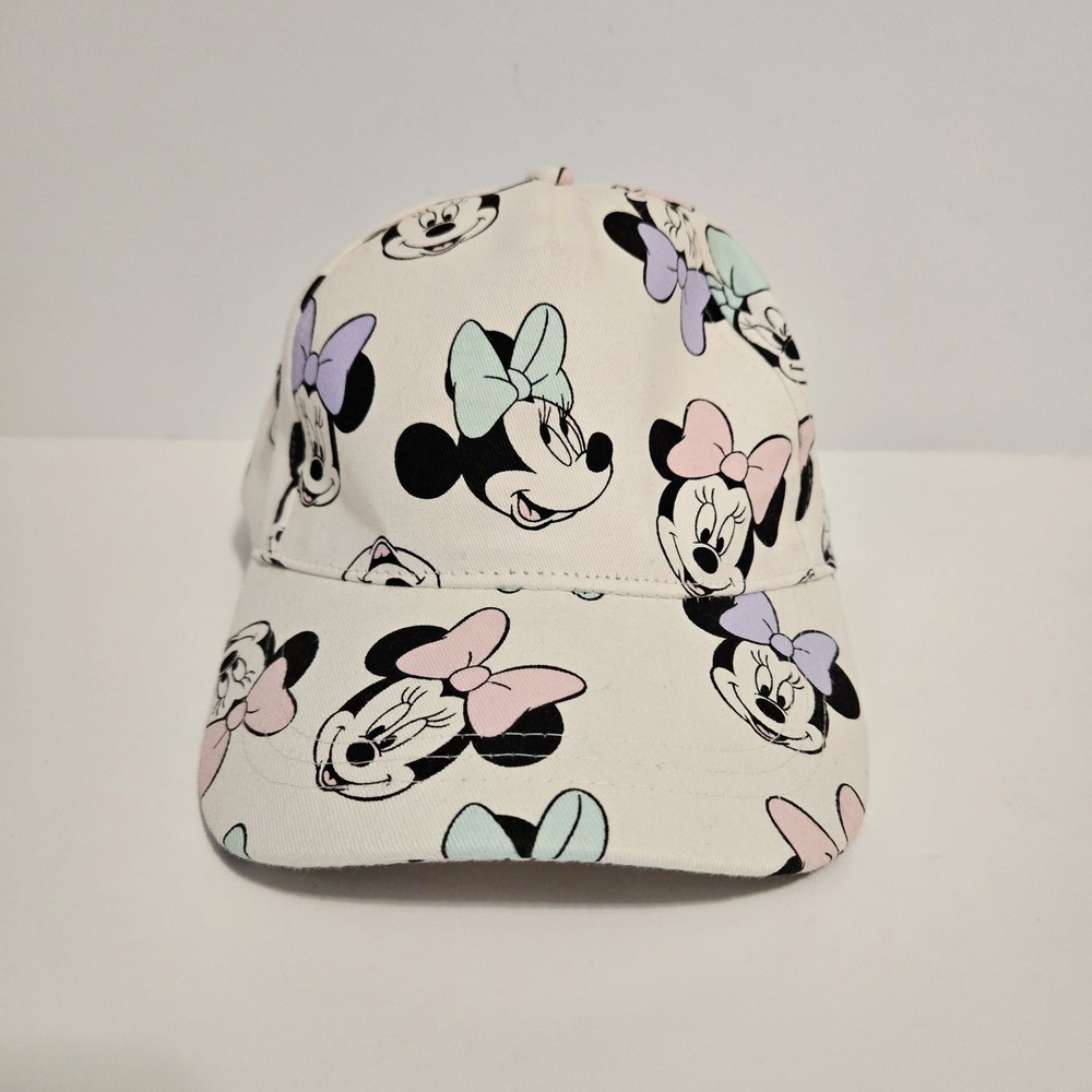 Minnie Mouse Baseball Cap Hat Strap Back All Over Print Pastel Cotton Adjustable